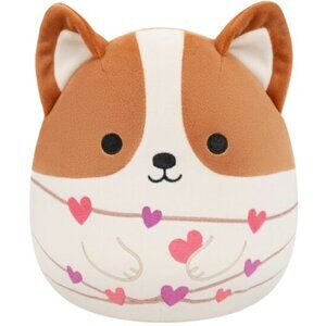 Squishmallows Valentine's Reginald the Corgi with Heart Strings 5 Inch Stuffie